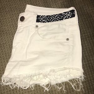 American Eagle white jean shorts
